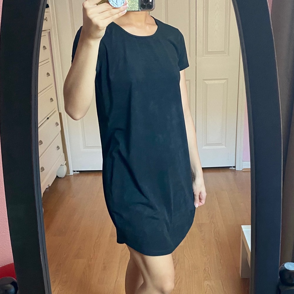 Black suede dress from Garage